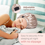 Years Calm Silk Bonnet for Sleeping Women, Double Layer Satin, Ajustable Elasticity Band， Hair Satin Bonnet for Sleeping  - Sleep Shower Caps